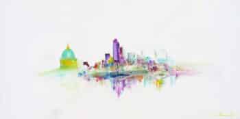 Contemporary city skyline calm in chaos