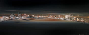 London Sketched in Paint at Night